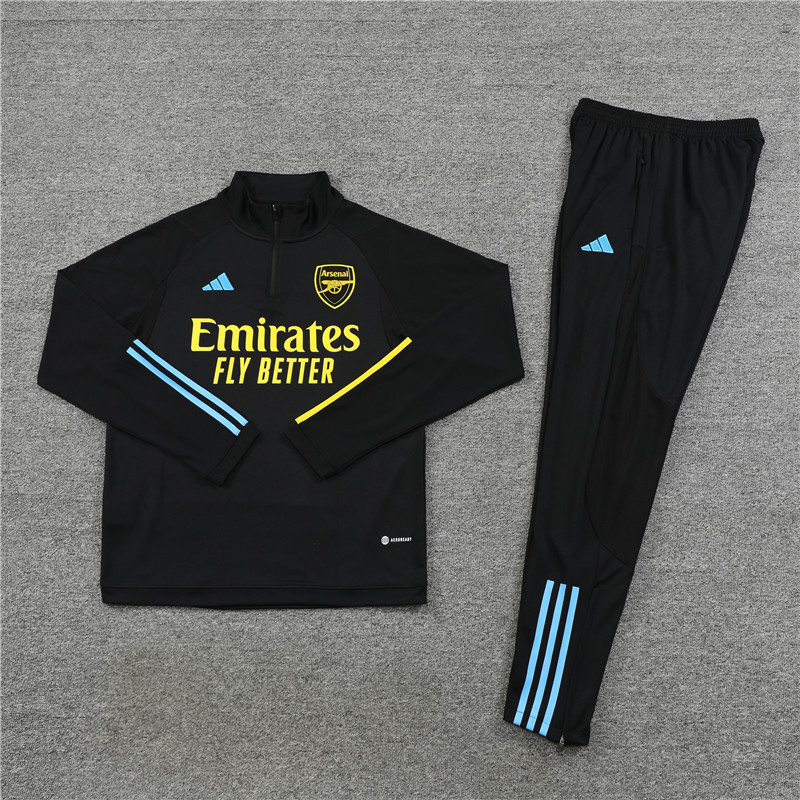 003-29 23-24 Arsenal black half zipper sweater tracksuit