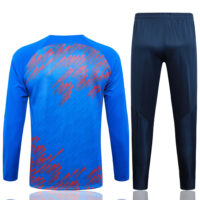 B790# 23-24 Bar color blue with red half zipper sweater tracksuit