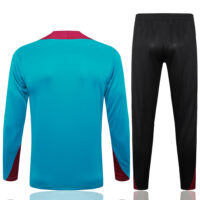 B820# 24-25 PS G dark green with red half zipper training tracksuit