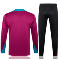 B821# 24-25 PS G purple with green half zipper training tracksuit