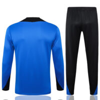 B822# 24-25 Bar color blue with black half zipper training tracksuit