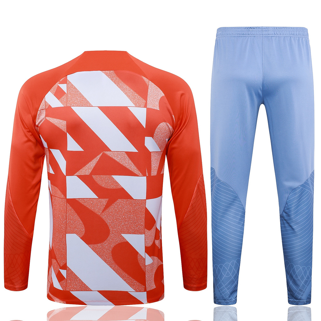 003-301 B825# 24-25 Inter orange with white half zipper training tracksuit