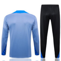 003-303 B829# 24-25 Inter light gray with color blue half zipper training tracksuit