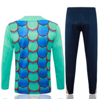 B833# 24-25 Bar green with blue inkjet printing half zipper training tracksuit
