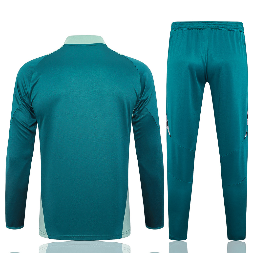 003-307 B839# 24-25 Italy dark green half zipper training tracksuit