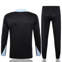 B856# 24-25 Bar black with light gray half zipper training tracksuit