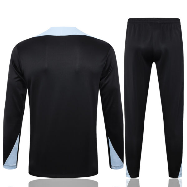 B856# 24-25 Bar black with light gray half zipper training tracksuit - Image 3