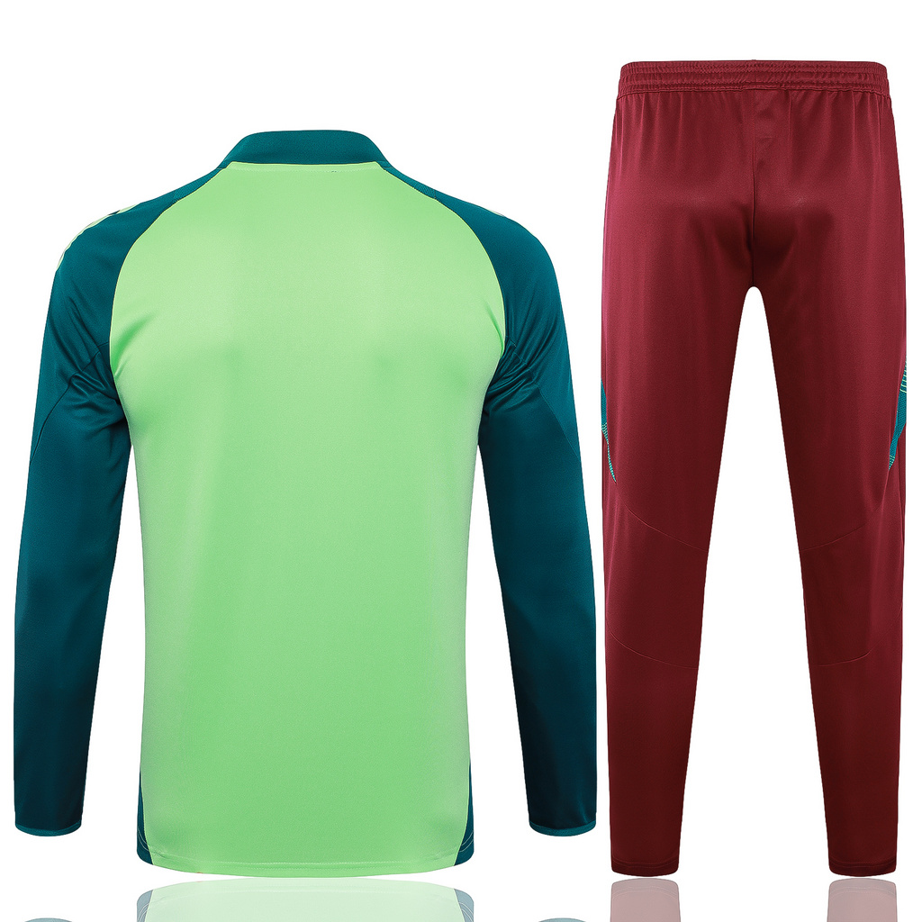 003-310 B858# 24-25 Mexico green stripe half zipper training tracksuit