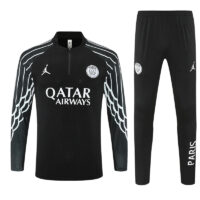 003-312 CL version 25-26 PS G Jrdan black with white stripe half zipper sweater tracksuit