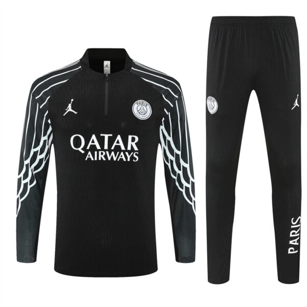 CL version 25-26 PS G Jrdan black with white stripe half zipper sweater tracksuit - Image 3