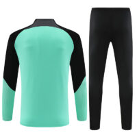 Fans version 23-24 Chelsea light green with black half zipper sweater tracksuit