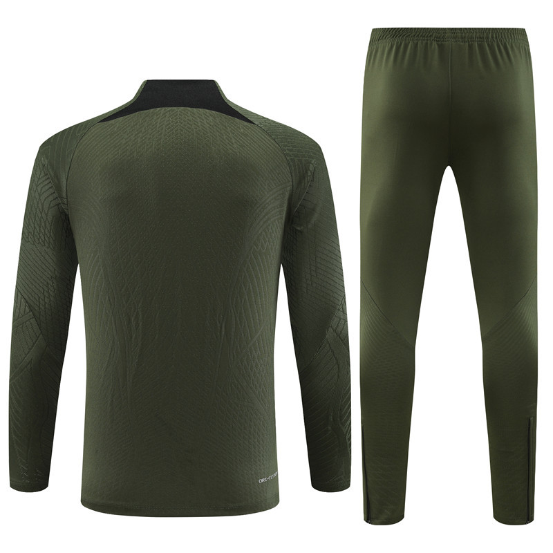 Player version 23-24 Bar army green half zipper sweater tracksuit