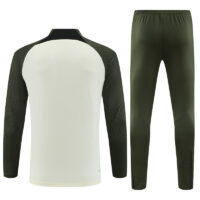 Player version 23-24 Bar beige with army green half zipper sweater tracksuit