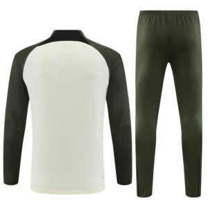 Player version 23-24 Bar beige with army green half zipper sweater tracksuit - Image 3