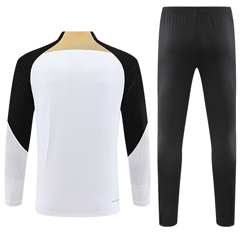 Player version 23-24 Chelsea white with black half zipper training tracksuit
