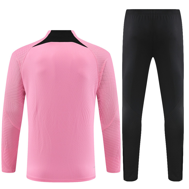 Player version 23-24 PS G Jrdan pink half zipper sweater tracksuit