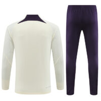 Player version 23-24 PS G beige with purple half zipper sweater tracksuit