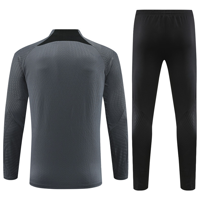 Player version 23-24 PS G dark gray half zipper sweater tracksuit