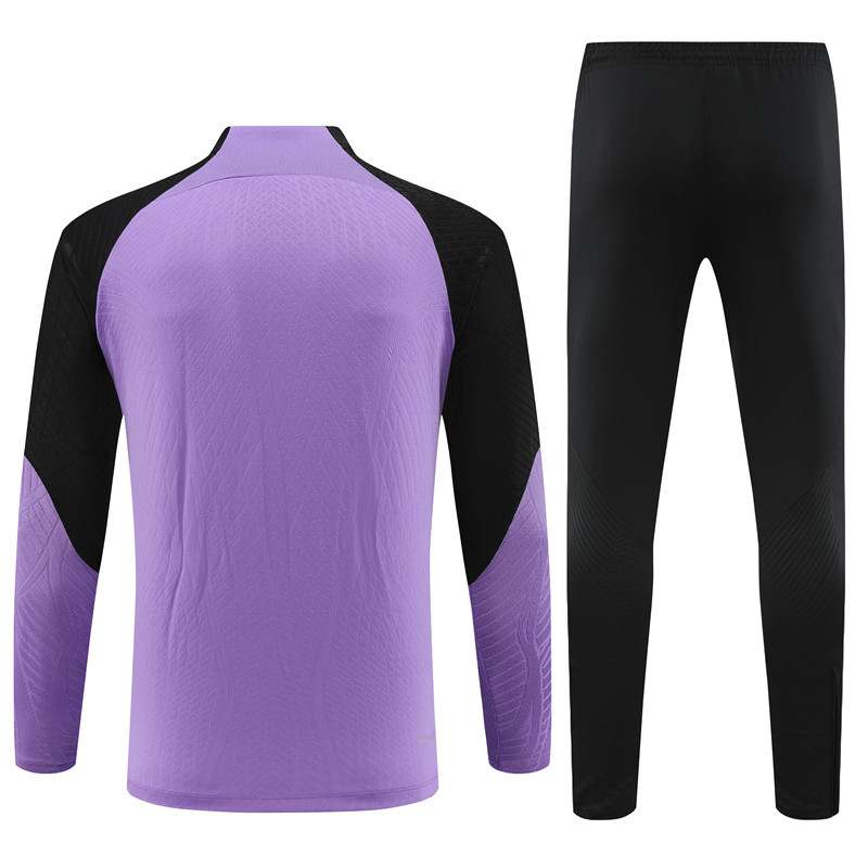 Player version 23-24 PS G purple with black half zipper sweater tracksuit