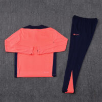 Player version 24-25 Bar orange with navy blue stripe half zipper sweater tracksuit