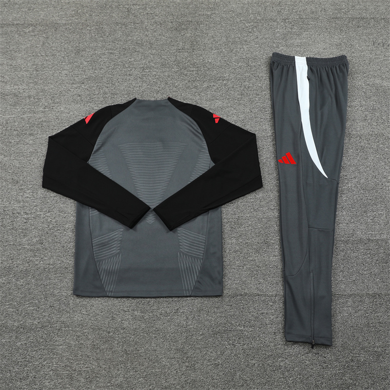 003-337 Player version 24-25 Manud dark gray with black round collar training tracksuit