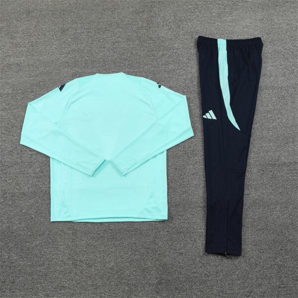 Player version 24-25 Real Madrid lake blue round collar training tracksuit - Image 3
