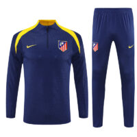 Player version 25-26 ATM navy blue with yellow stripe half zipper sweater tracksuit