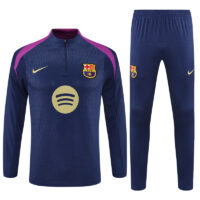 Player version 25-26 Bar navy blue with purple stripe half zipper sweater tracksuit