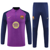 Player version 25-26 Bar purple with navy blue stripe half zipper sweater tracksuit