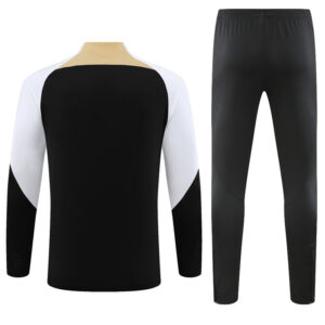 fans version 23-24 Chelsea black with white half zipper training tracksuit - Image 3