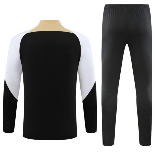 fans version 23-24 Chelsea black with white half zipper training tracksuit - Image 3