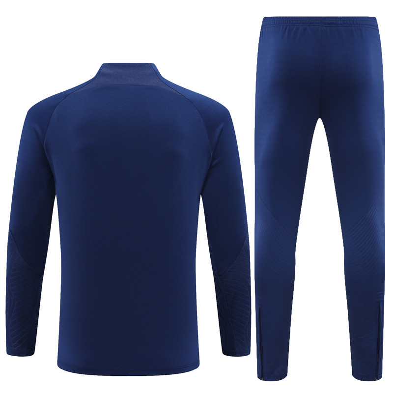 fans version 23-24 PS G Jrdan navy blue half zipper training tracksuit
