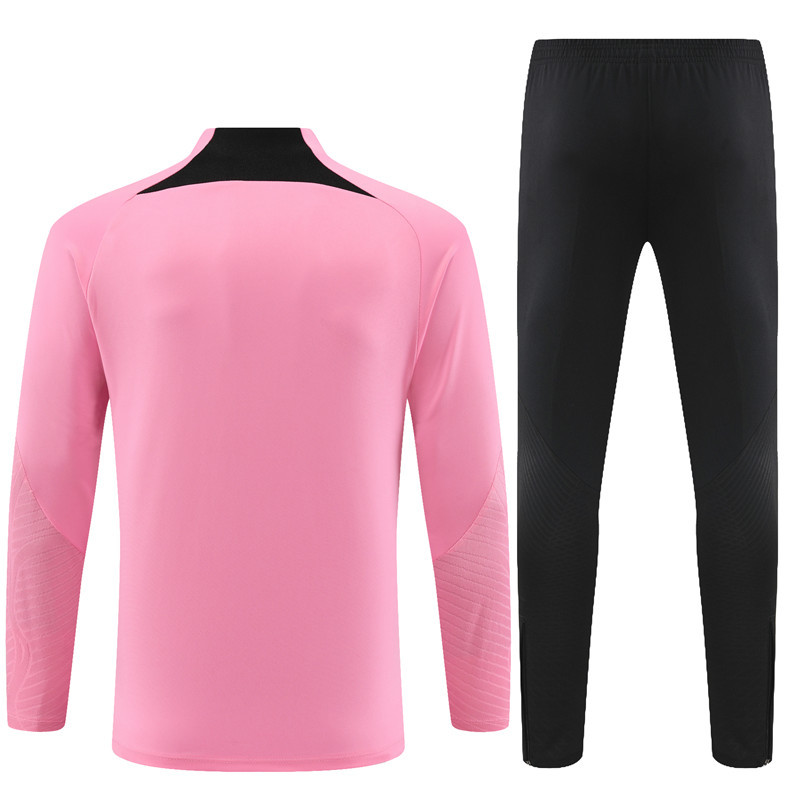 003-356 fans version 23-24 PS G Jrdan pink half zipper sweater tracksuit