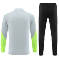 fans version 23-24 PS G light gray with green half zipper sweater tracksuit