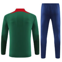 fans version 23-24 Portugal green with blue pants half zipper sweater tracksuit