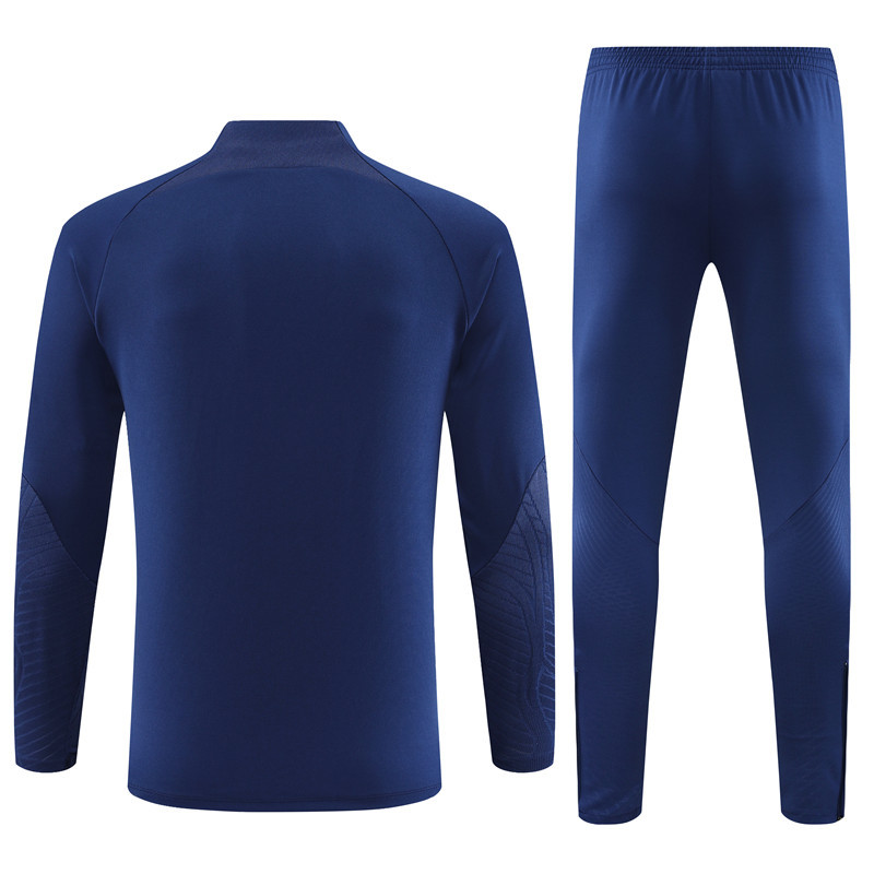 fans version 23-24 Portugal navy blue half zipper sweater tracksuit