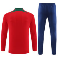 003-364 fans version 23-24 Portugal red with green half zipper sweater tracksuit