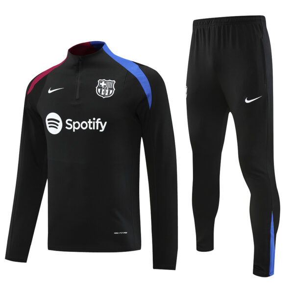 fans version 24-25 Bar black half zipper training tracksuit - Image 3