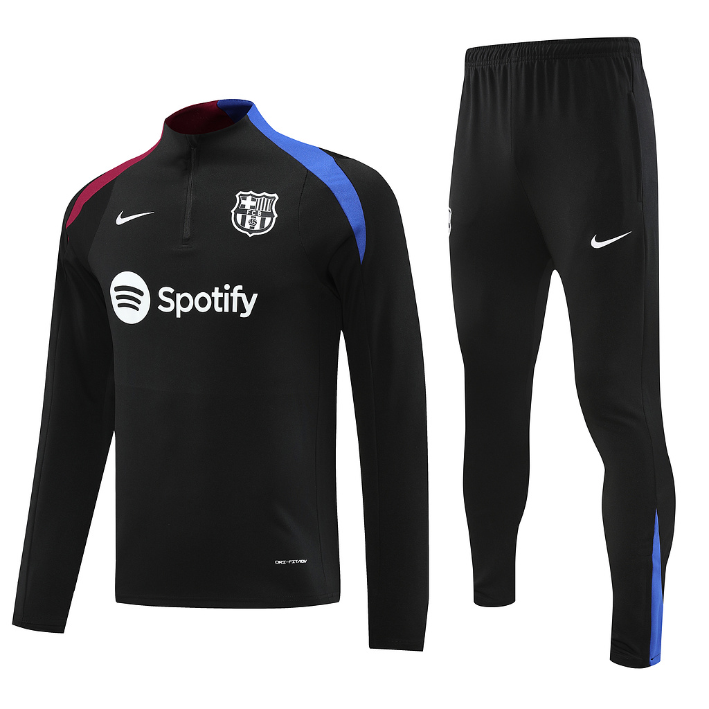 fans version 24-25 Bar black half zipper training tracksuit