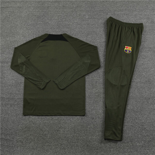 23-24 Bar army green half zipper sweater tracksuit - Image 3