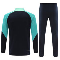 player version 23-24 Bar navy blue with lake blue half zipper training tracksuit
