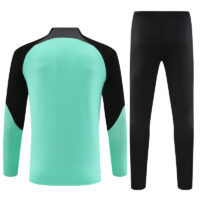 player version 23-24 Chelsea light green with black half zipper sweater tracksuit