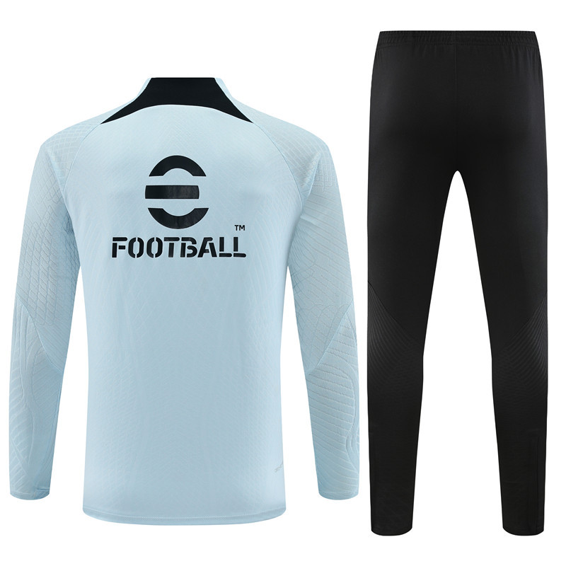 player version 23-24 Inter light blue half zipper sweater tracksuit