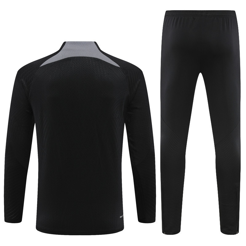 player version 23-24 PS G Jrdan black with gray half zipper training tracksuit