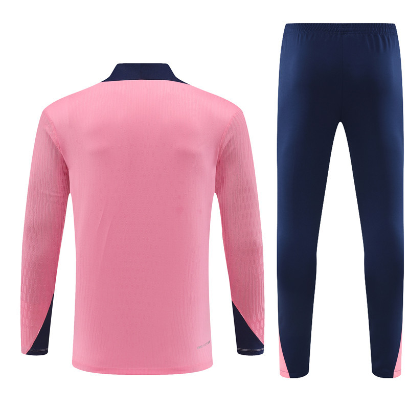 003-383 player version 24-25 ATM pink with navy blue half zipper training tracksuit