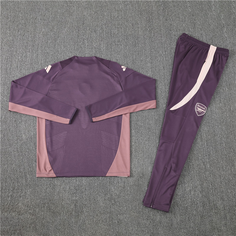 player version 24-25 Arsenal purple with pink stripe pullover sweater tracksuit