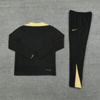 player version 24-25 Bar black with gold half zipper training tracksuit