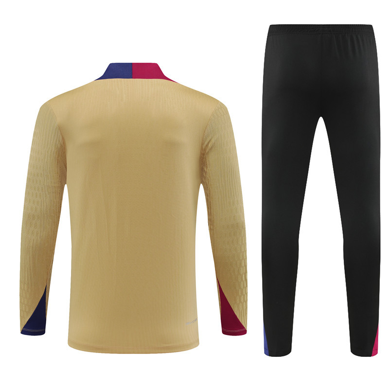 player version 24-25 Bar gold half zipper training tracksuit