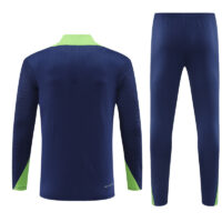 player version 24-25 Brazil color blue with green half zipper training tracksuit