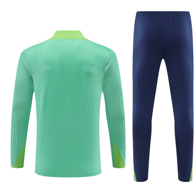 003-395 player version 24-25 Brazil green half zipper training tracksuit